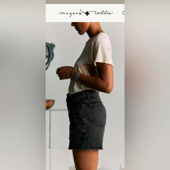 imogene + willie Washed Black High-Rise Jean Shorts - Picture 5 of 12